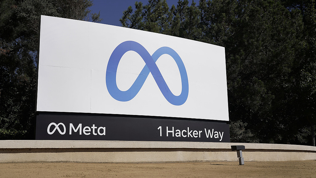 Facebook's Meta logo sign is seen at the company's headquarters in Menlo Park, California, U.S. /CFP