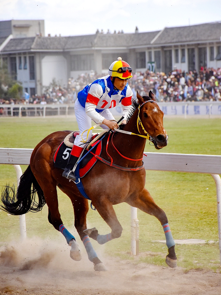 Horses from across China gallop on a racecourse in Dali, Yunnan during the Third Month Fair. /CFP