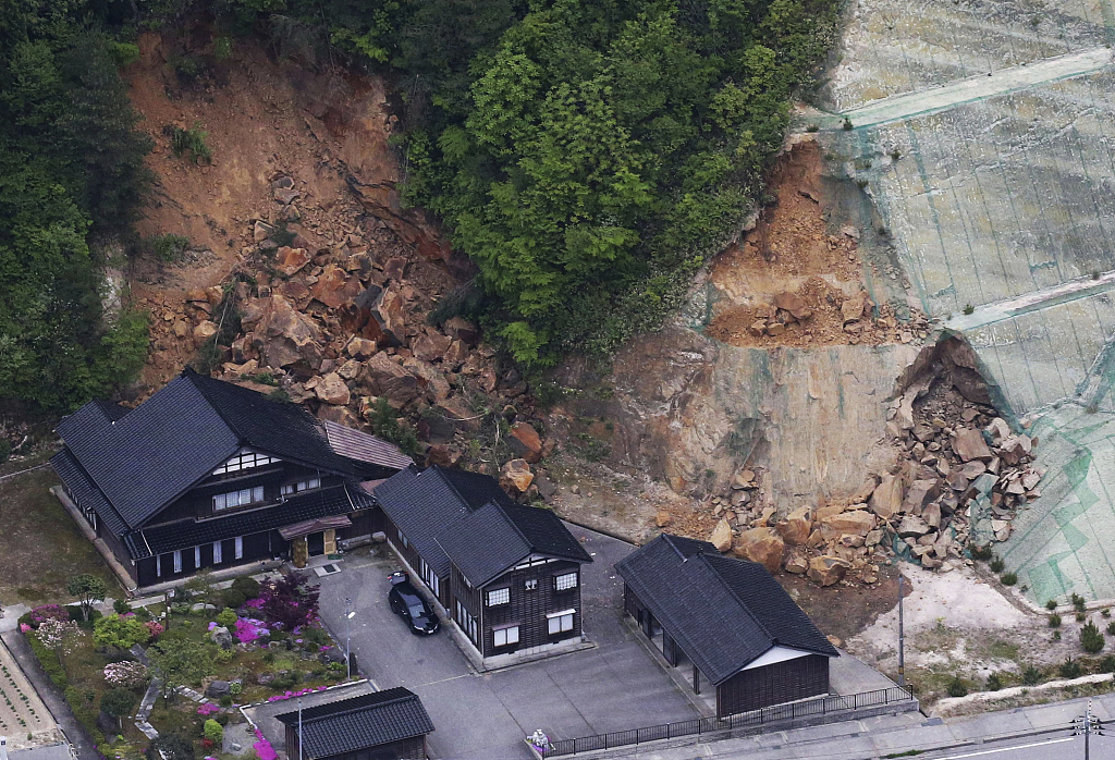A landslide site caused by a massive earthquake in Suzu City, Ishikawa Prefecture, Japan, May 5, 2023. /CFP