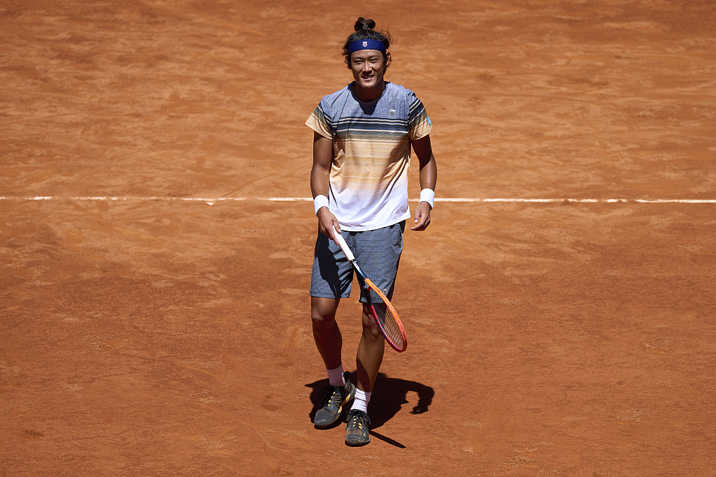 Zhang Zhizhen of China during the Madrid Open at La Caja Magica in Madrid, Spain, May 4, 2023. /CFP