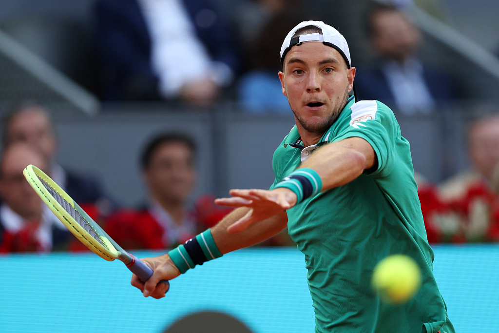Jan-Lennard Struff of Germany during the Madrid Open at La Caja Magica in Madrid, Spain, May 4, 2023. /CFP