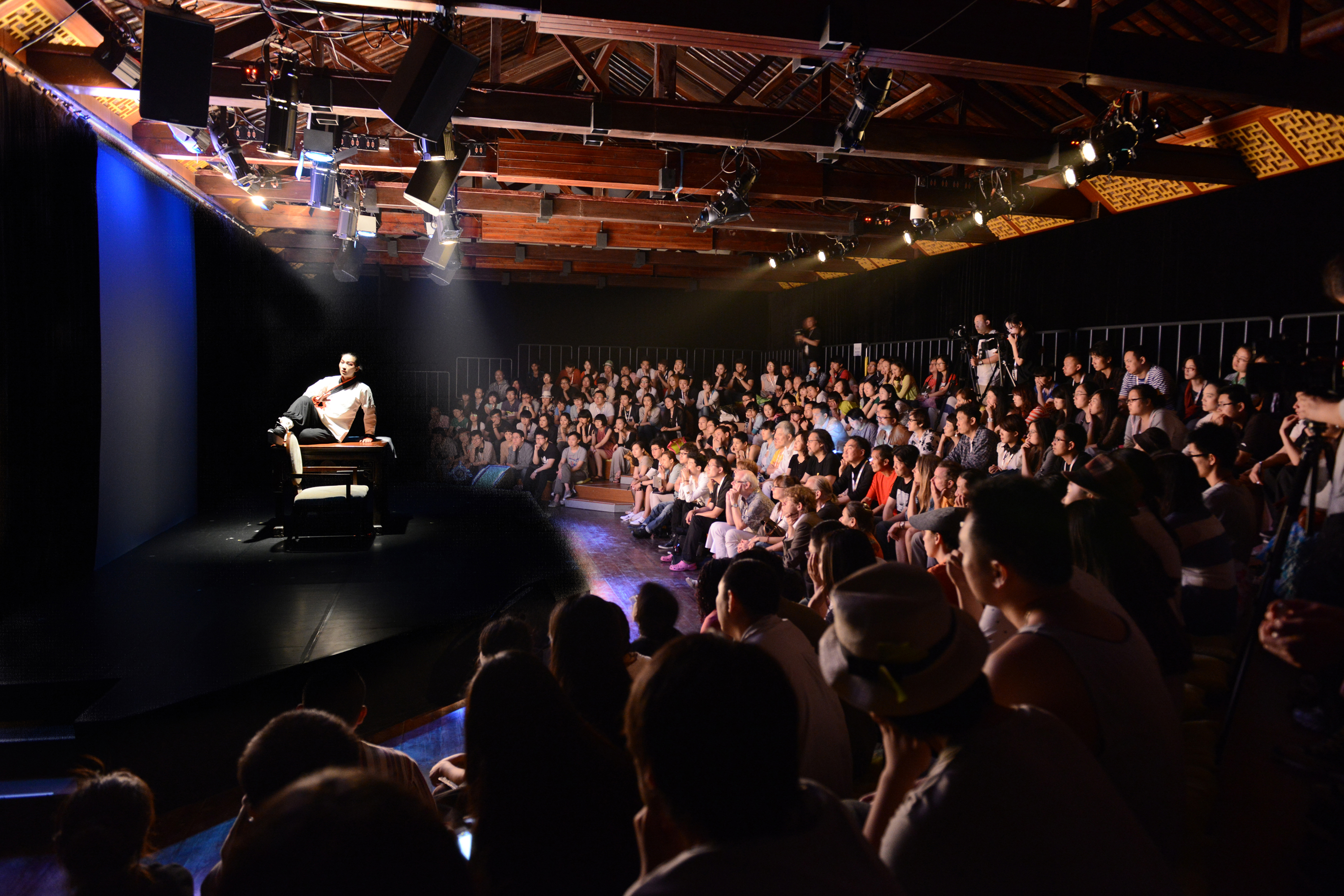 The file photo shows the competition for emerging theater artists at the Wuzhen Theatre Festival. /Photo provided to CGTN