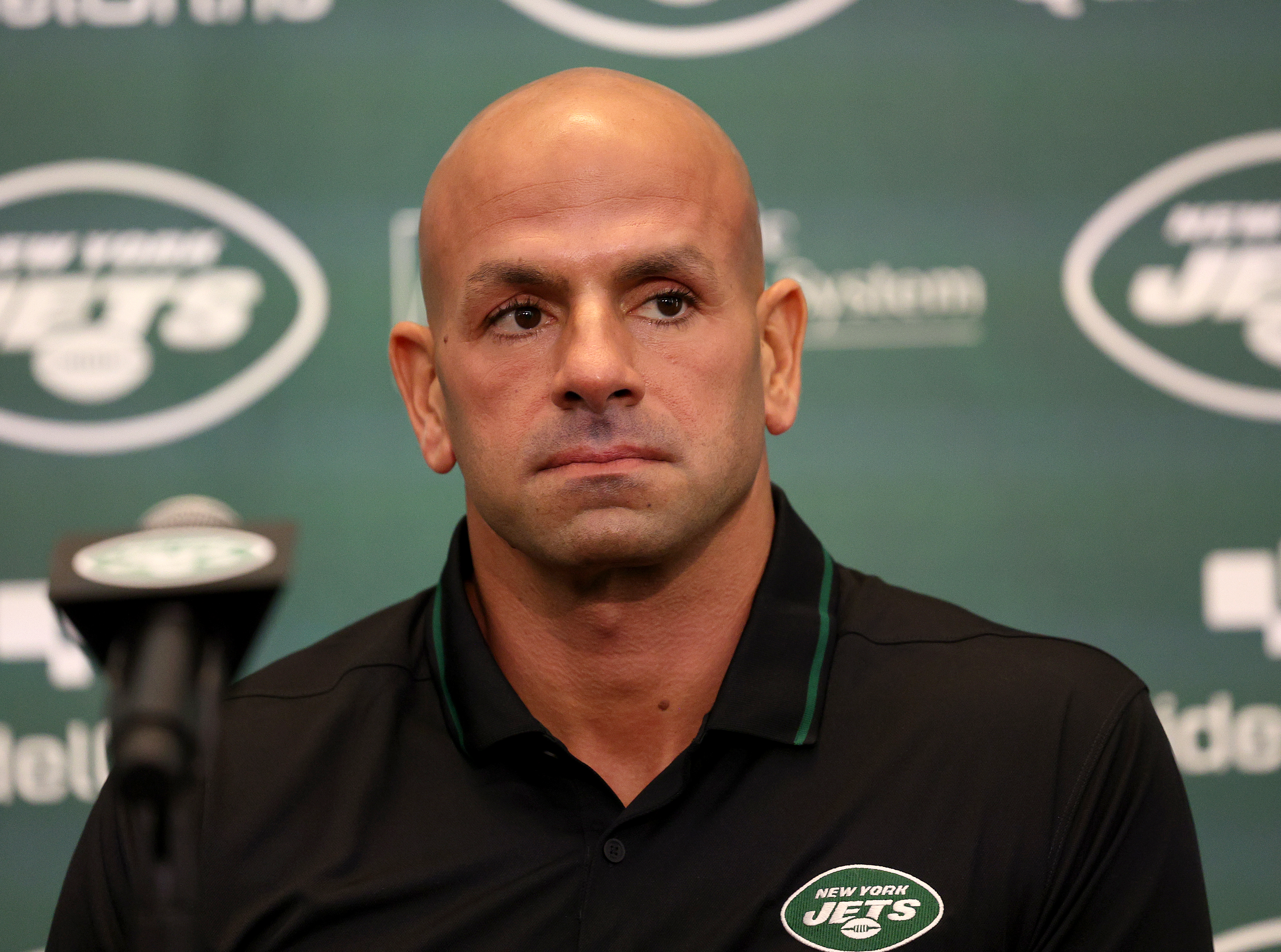 Robert Saleh, head coach of the New York Jets, attends the press conference at Atlantic Health Jets Training Center in Florham Park, New Jersey, April 26, 2023. /CFP