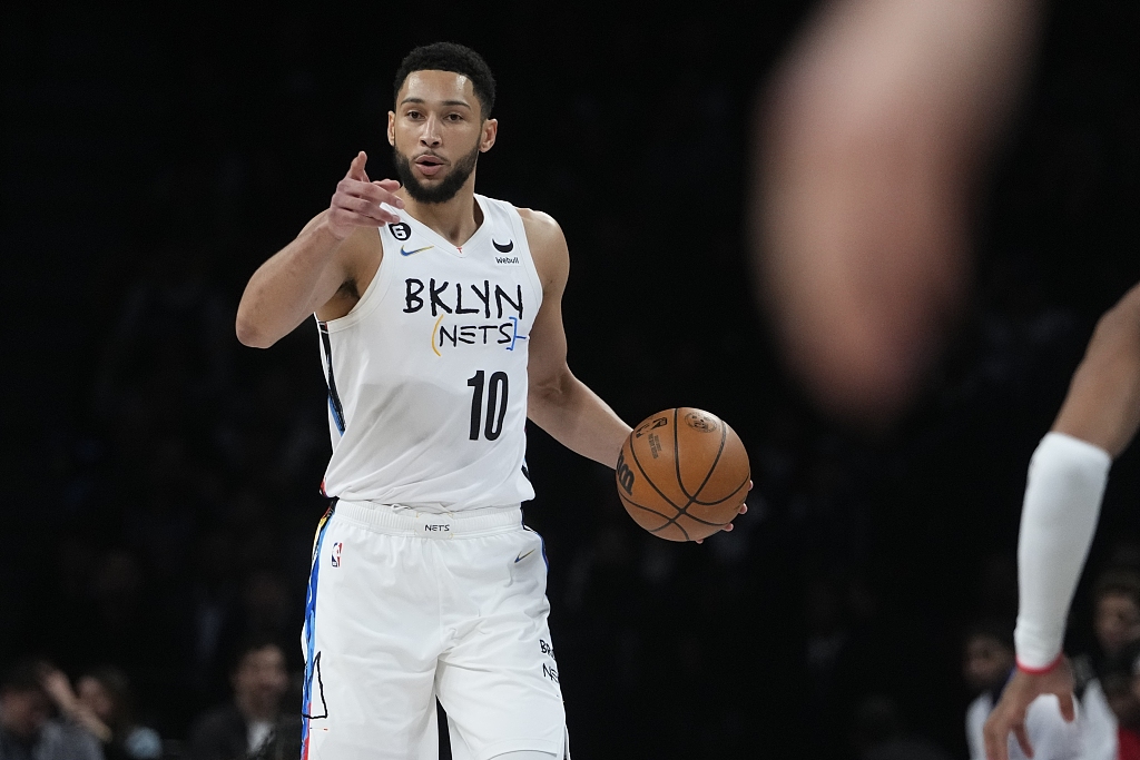 Ben Simmons of the Brooklyn Nets dribbles in the game against the Detroit Pistons at the Barclays Center in Brooklyn, New York City, January 26, 2023. /CFP