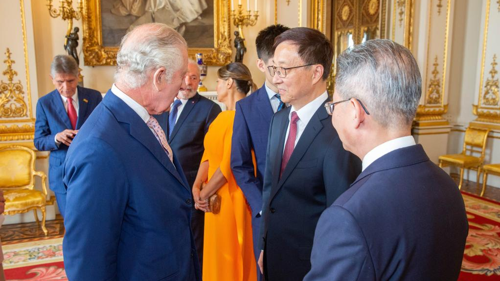 Chinese Vice-President Han Zheng, who is also Chinese President Xi Jinping's special representative, attends the coronation ceremony of King Charles III of the United Kingdom and related activities in London from May 5 to 6, 2023. /Xinhua