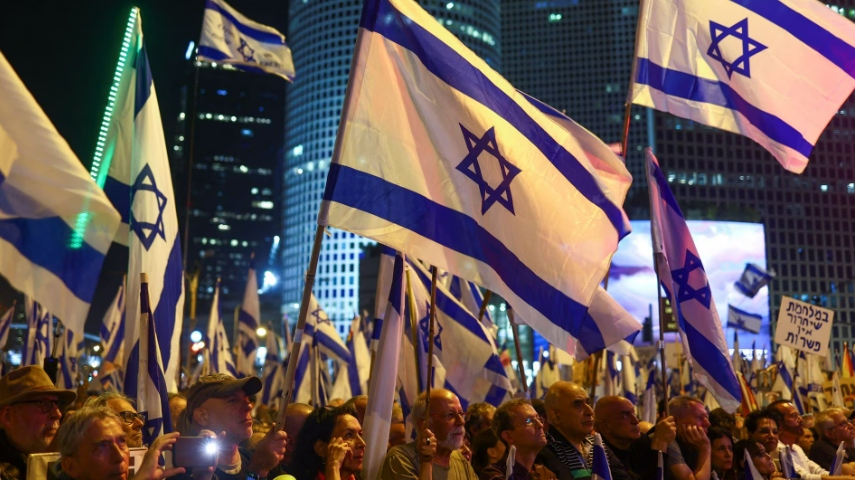 A demonstration against Israeli Prime Minister Benjamin Netanyahu and his nationalist coalition government's judicial overhaul, in Tel Aviv, Israel, May 6, 2023. /Reuters