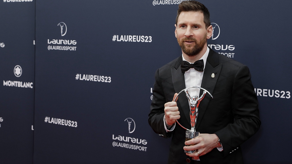Lionel Messi attends the Winners Walk during the Laureus World Sport Awards in Paris, France, May 8, 2023. /CFP