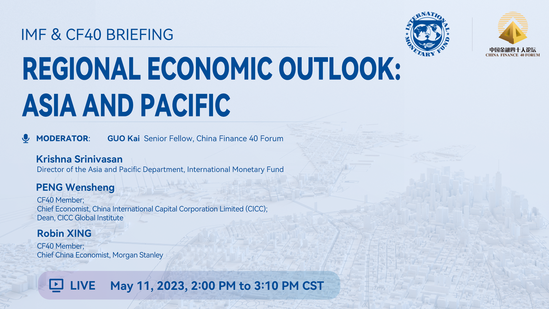 Live: IMF & CF40 Provide Economic Outlook For Asia-Pacific Region - CGTN