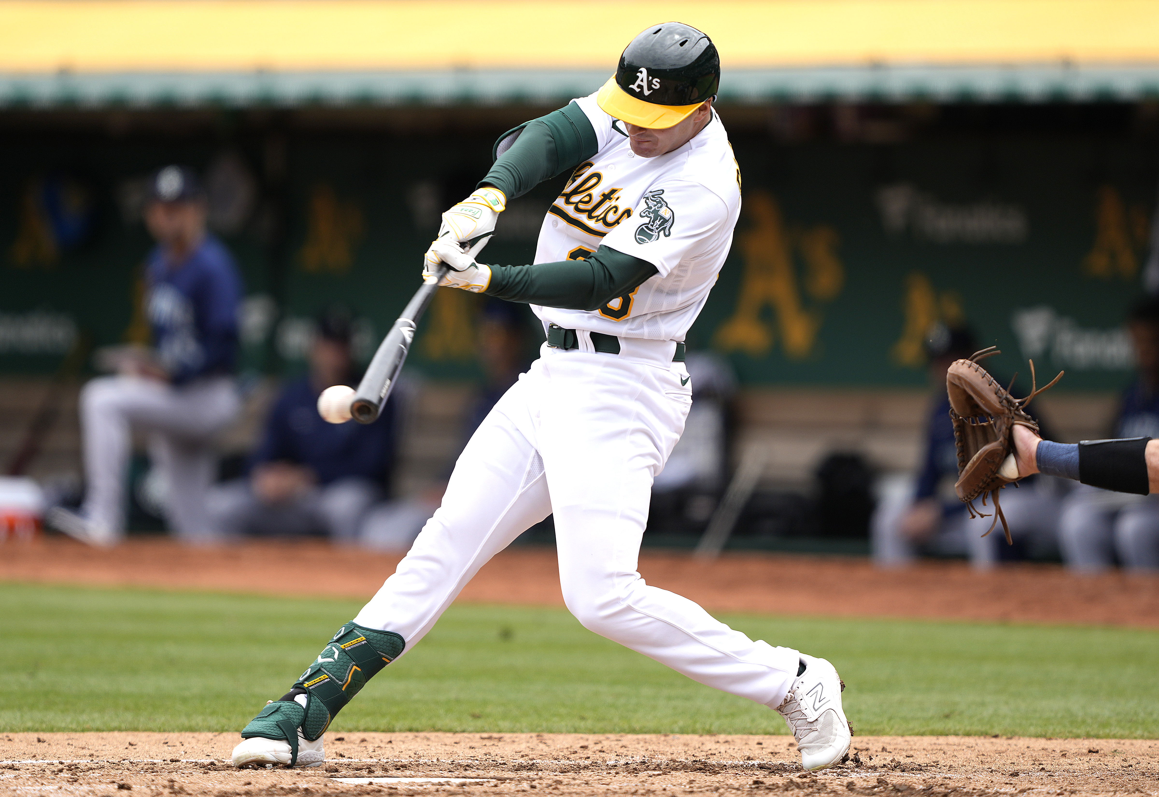 JJ Bleday of the Oakland Athletics bats during the third inning in the game against the Seattle Mariners at Oakland Coliseum in Oakland, California, May 4, 2023. /CFP