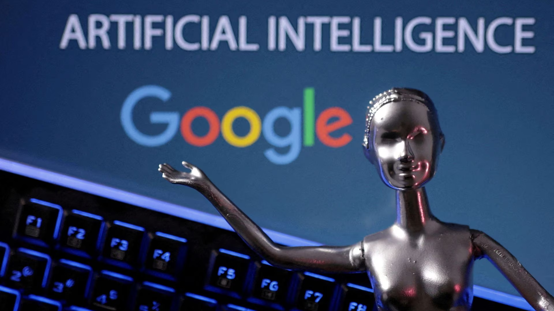 Google logo and AI Artificial Intelligence, May 4, 2023. /Reuters