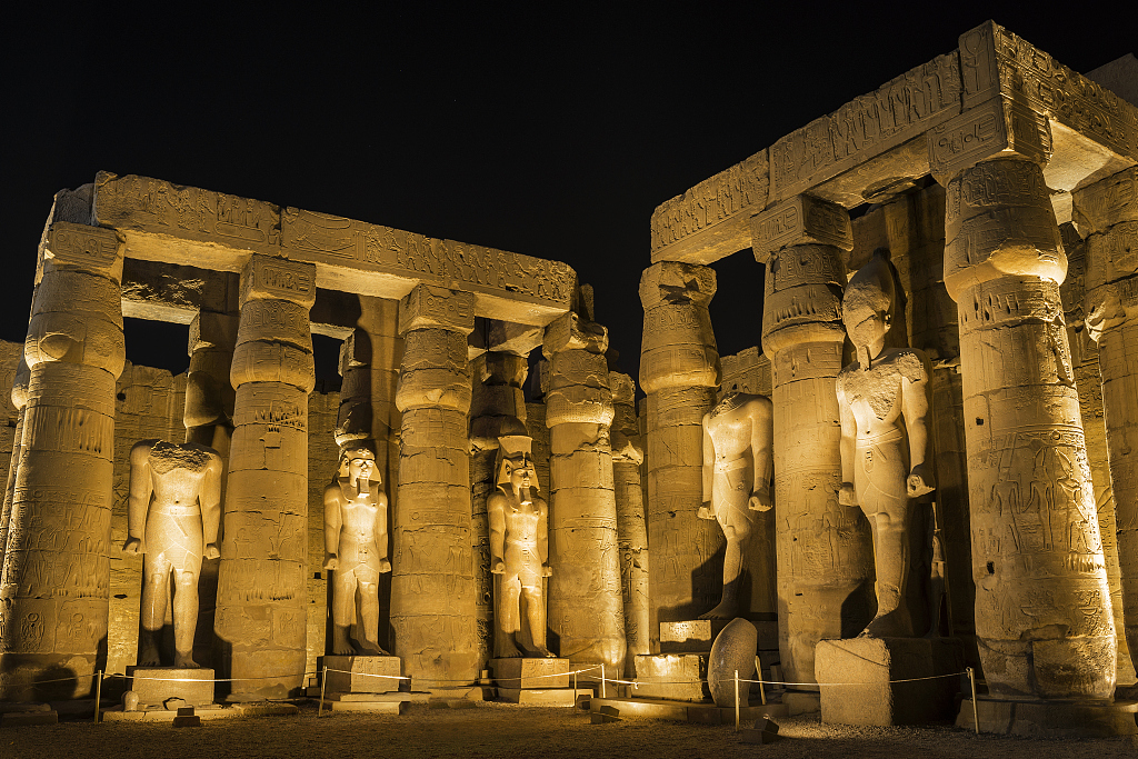 The Luxor Temple at night. /CFP   