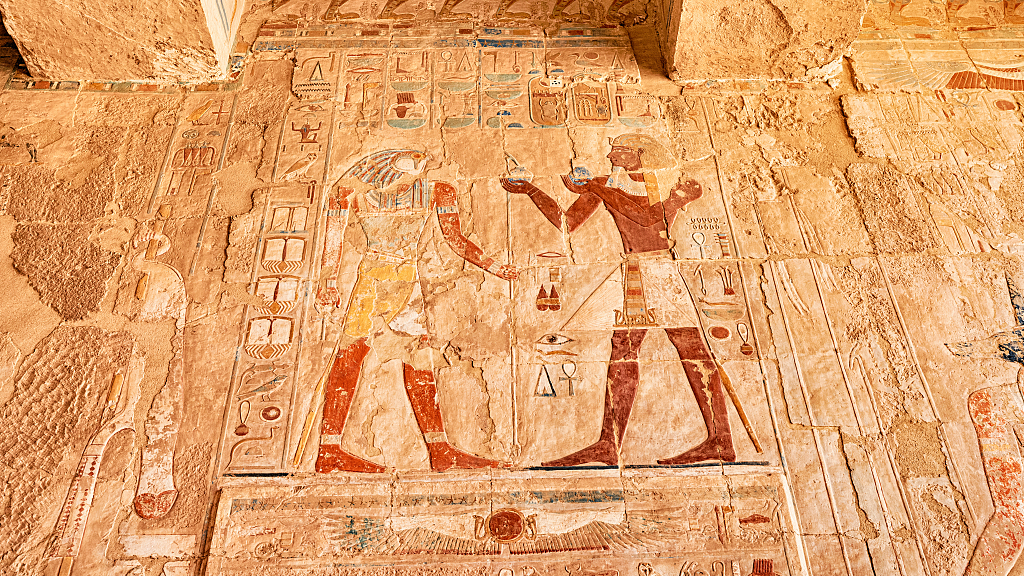 A detail from a wall painting at Luxor Temple, Egypt /CFP