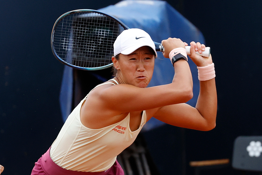 China's Wang Xiyu competes in the third round at the Italian Open in Rome, Italy, May 13, 2023. /CFP 