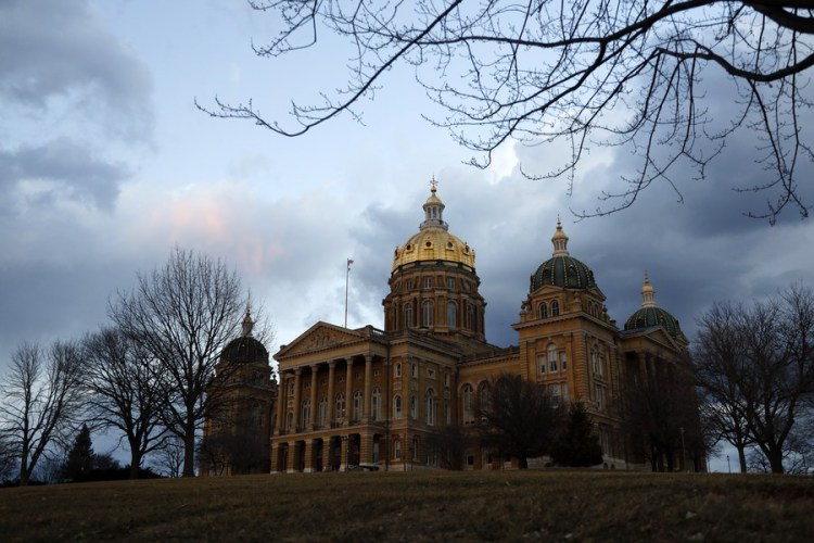 The Iowa State Capitol building in Des Moines, Iowa, the United States, March 16, 2019. /Xinhua