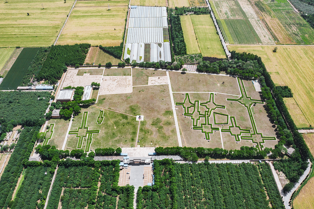 An aerial view of the archaeological site of Yinxu in Anyang, Henan, May 12, 2020. /CFP