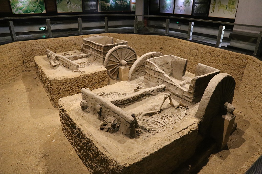Photo taken on July 13, 2017 shows the chariot pit at Yinxu, or the Yin Ruins, in Anyang, Henan. /CFP 