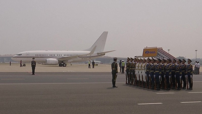 Eritrean President Isaias Afwerki arrived in Beijing for a state visit to China, May 14, 2023. /CFP 