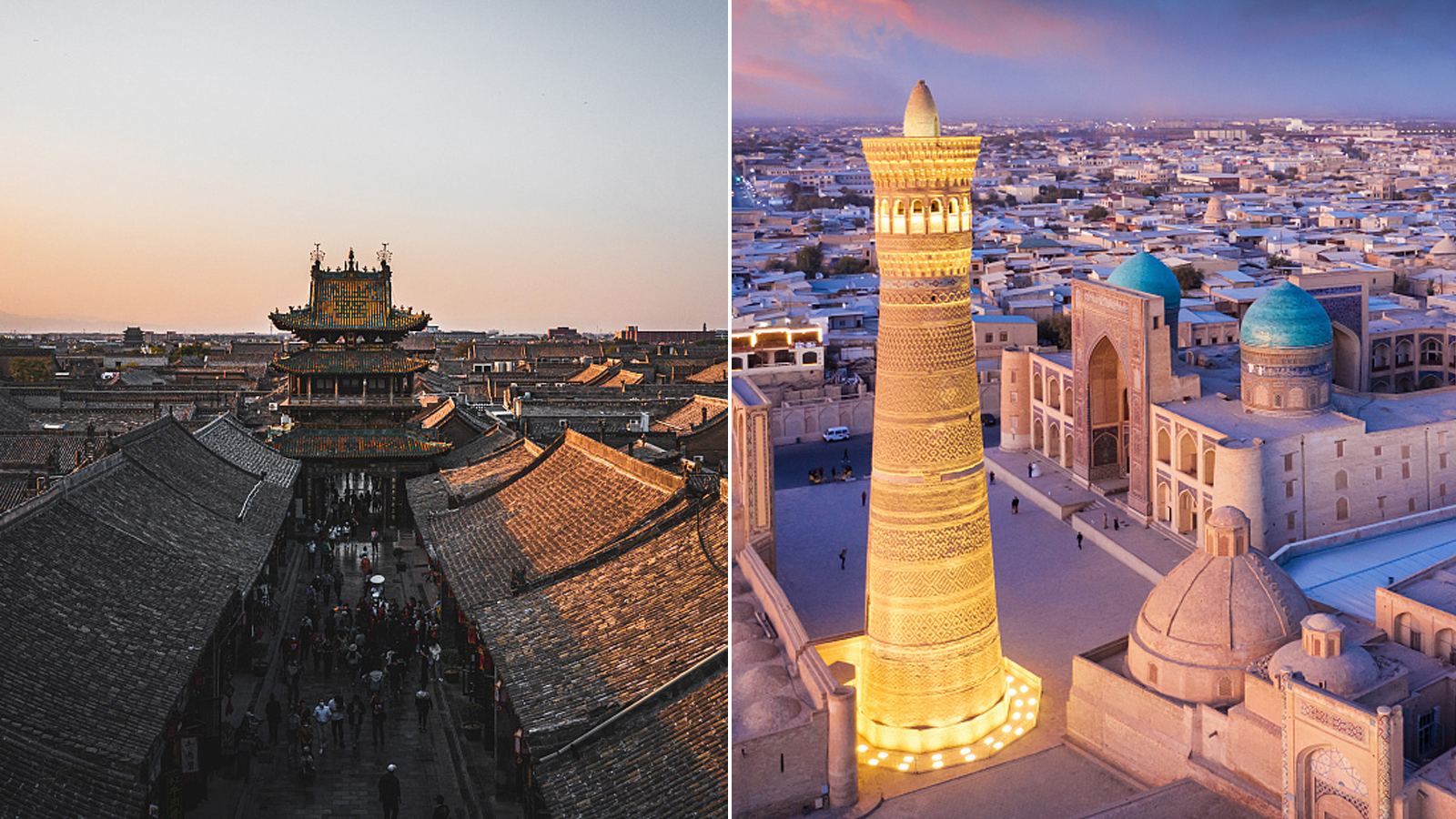 The Ancient City of Pingyao in China (left) and the Historic Centre of Bukhara in Uzbekistan /CFP