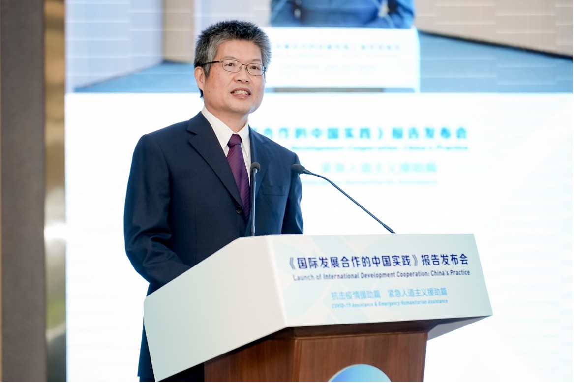 Vice Chairman of CIDCA Zhong Haidong introduces the report at the press briefing. /CIDCA