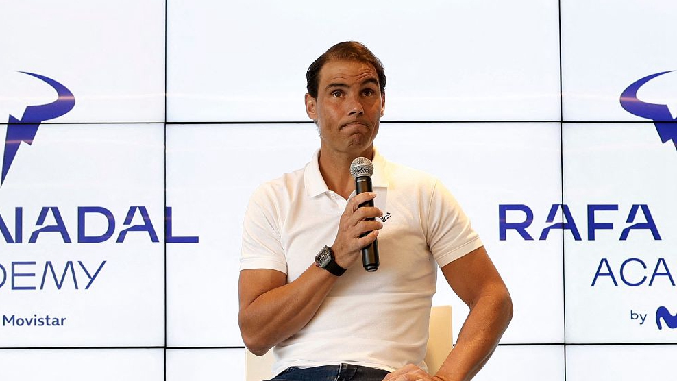 Rafael Nadal talks on the Spanish Balearic Island of Mallorca during a press conference to announce he will not compete in the French Open, Spain, May 18, 2023. /CFP 
