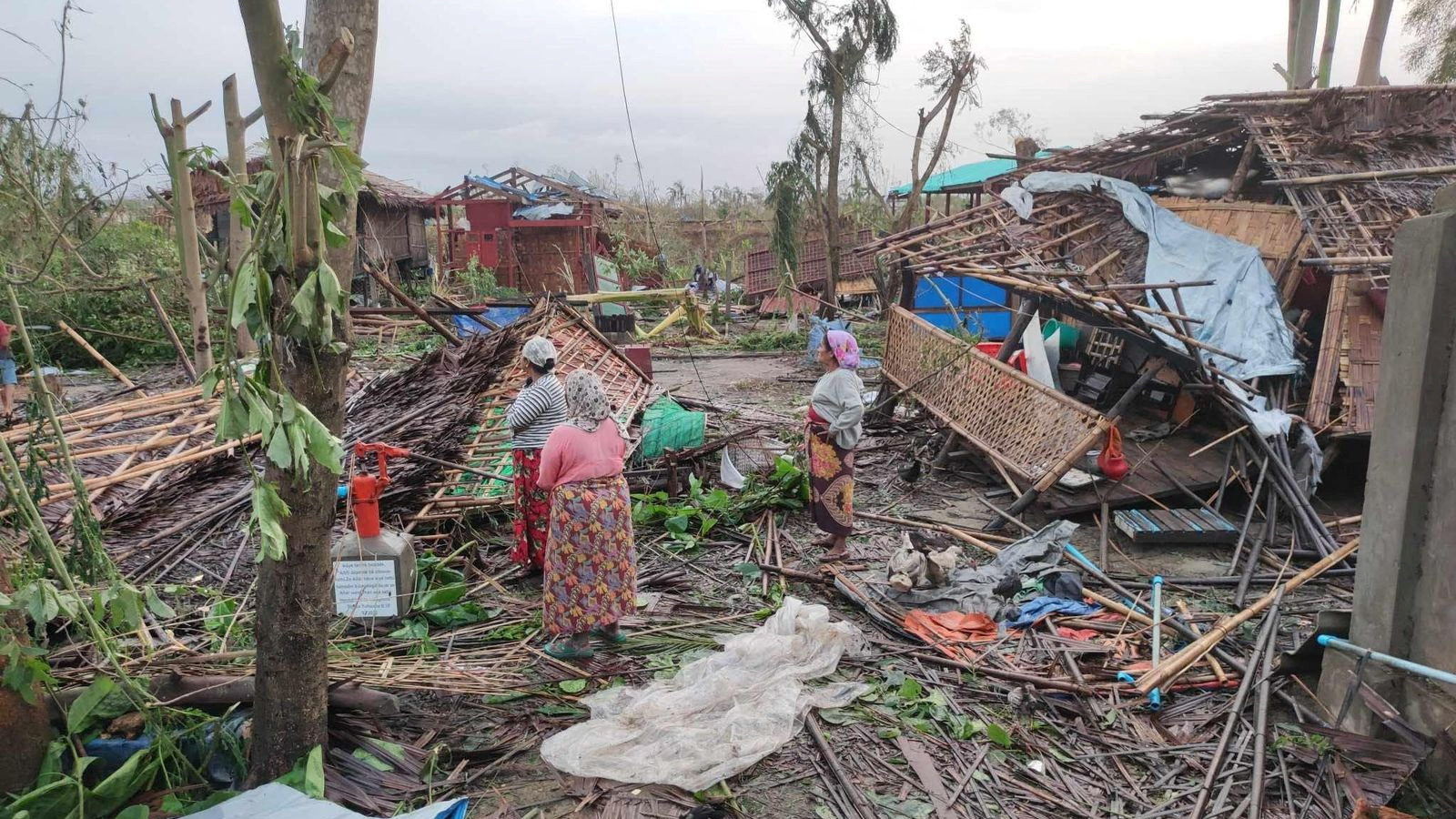 A view of the damage caused by Cyclone Mocha in Sittwe, Myanmar, in a handout image released May 17, 2023. /Reuters