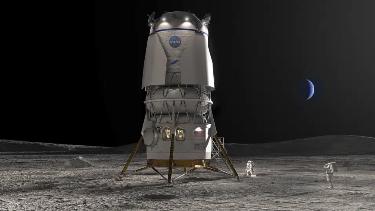 The Blue Moon lander by Blue Origin. /AP