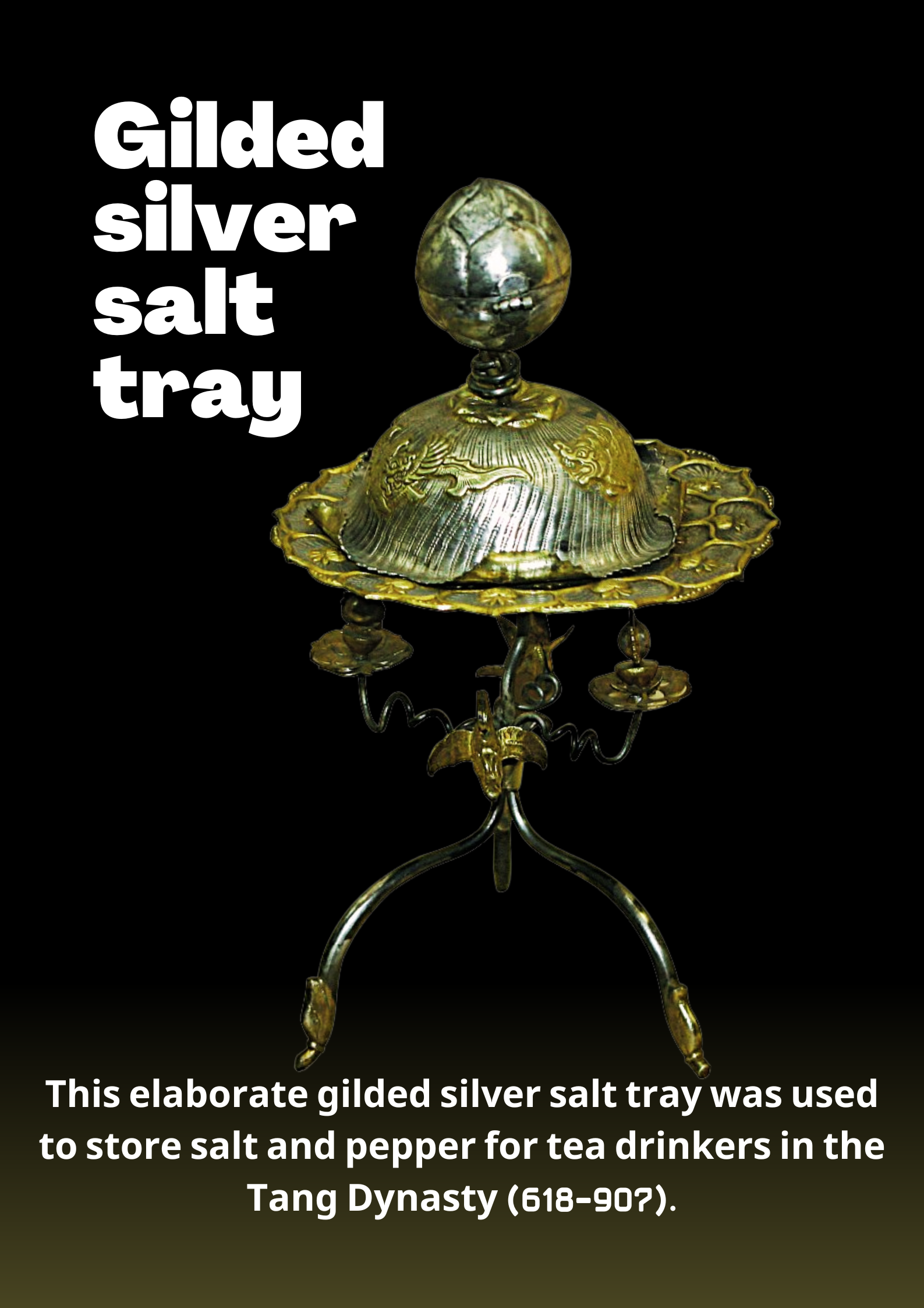 Silver tray proves ancient Chinese practice of adding salt to tea