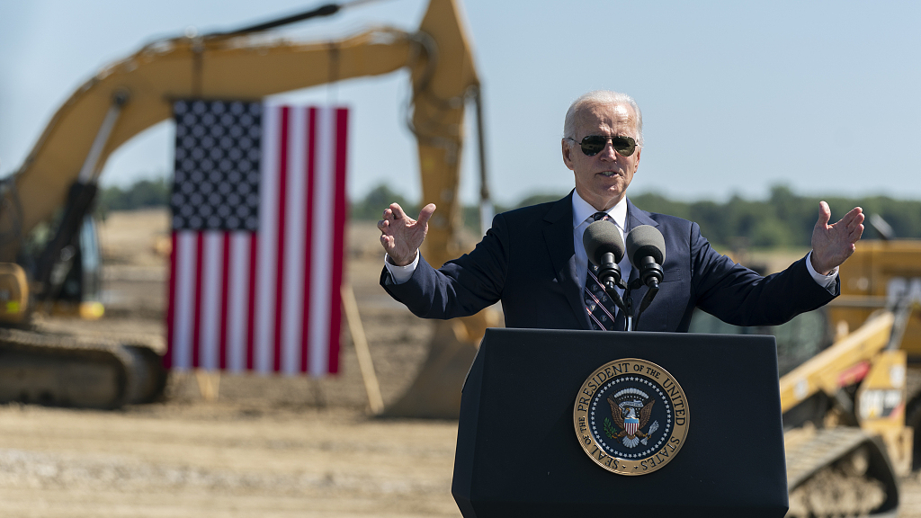 U.S. President Joe Biden speaks during the groundbreaking of the new Intel semiconductor plant in Johnstown, Ohio, United States, September 9, 2022. /CFP
