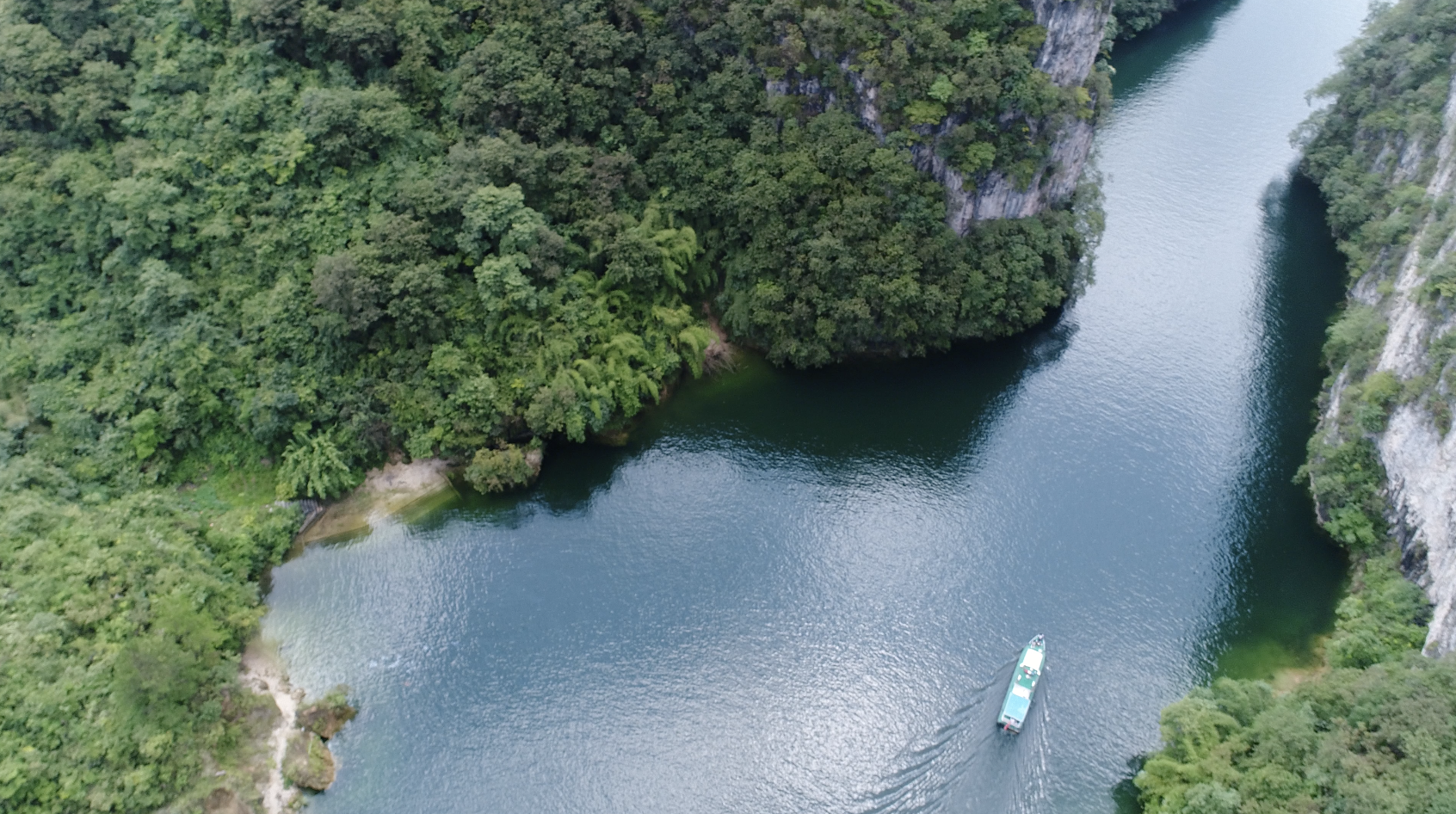 A bird's-eye view of the Wuyang River in SW China