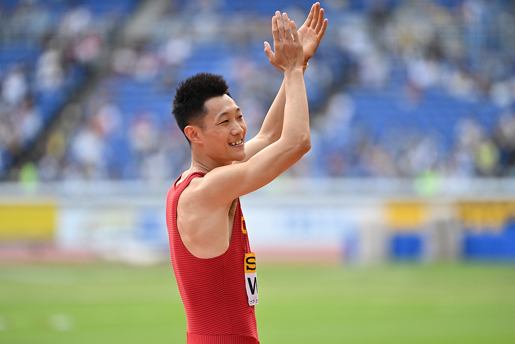 Wang Jianan of China competes in the men's long jump final at the World Athletics Continental Tour in Yokohama, Japan, May 21, 2023. He won a silver medal in the event. /CFP