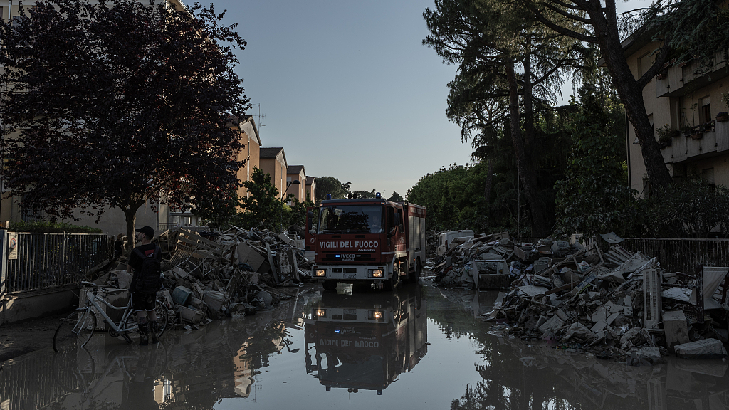 A view of damage caused by floods in Faenza, Emilia-Romagna on May 22 2023.