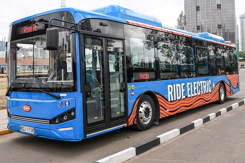 An electric bus designed and built locally by Roam, a Swedish-Kenyan technology company, is seen in Nairobi, October 19, 2022. /CFP