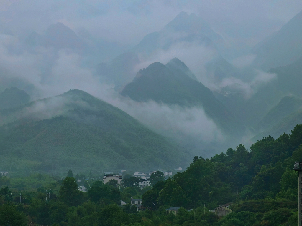 Mount Huangshan on a misty morning in Anhui Province, China, May 24, 2023. /CFP