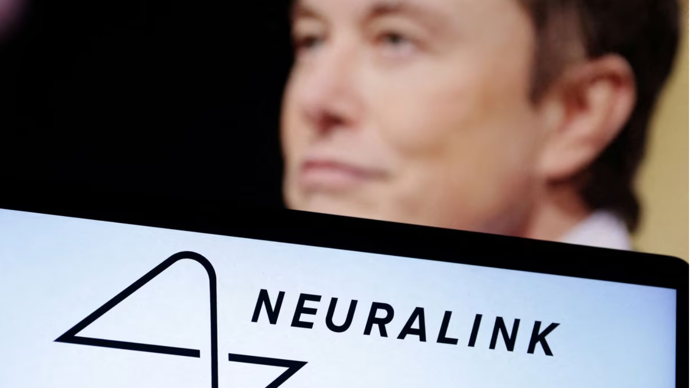 Neuralink logo and Elon Musk photo are seen in this illustration taken December 19, 2022. /Reuters