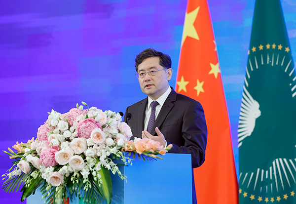 Chinese State Councilor and Foreign Minister Qin Gang attends the Africa Day reception in Beijing, China, May 25, 2023. /Chinese Foreign Ministry