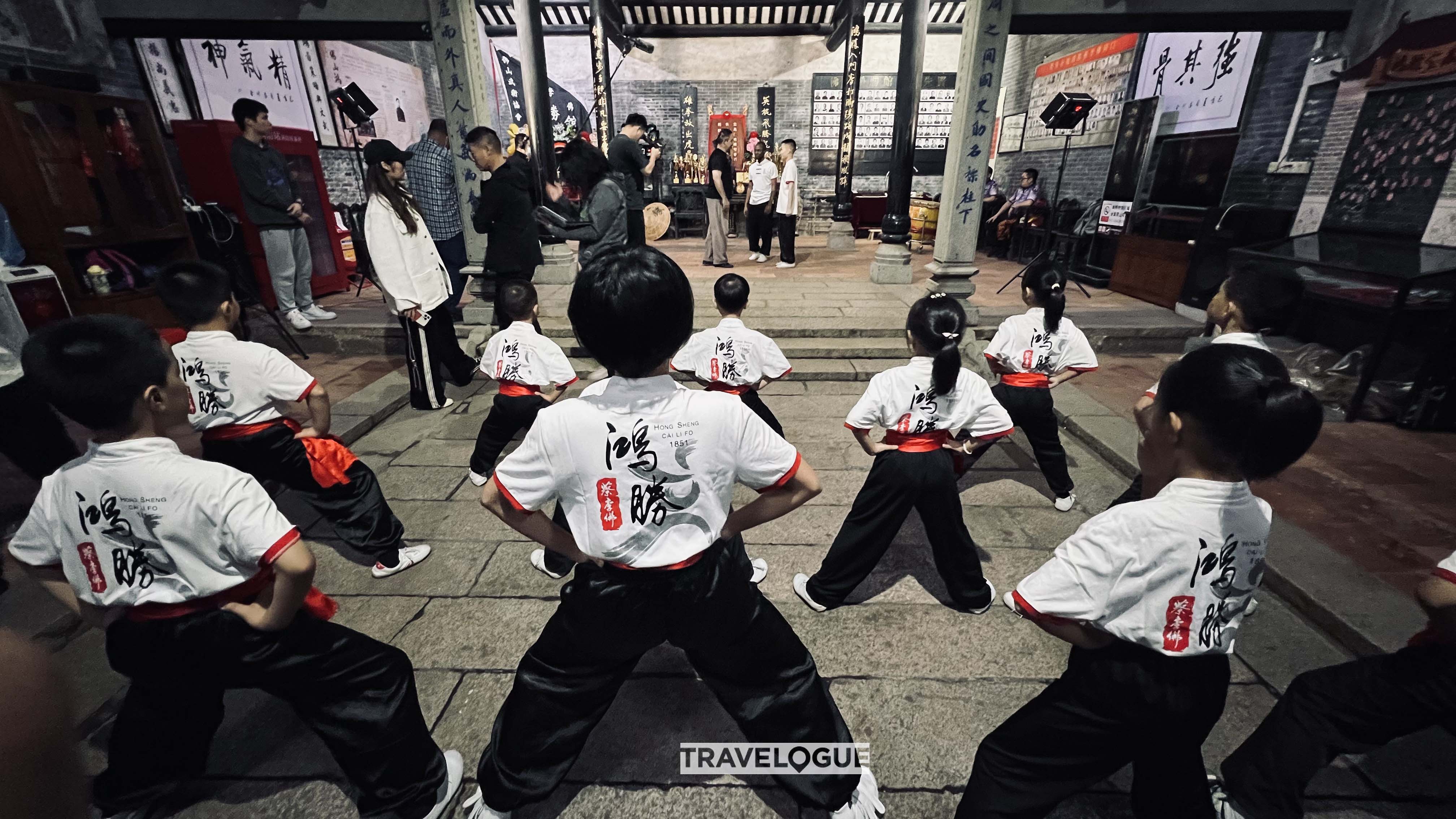 Students practice kung fu in Foshan, south China's Guangdong Province, in this undated photo. /CGTN