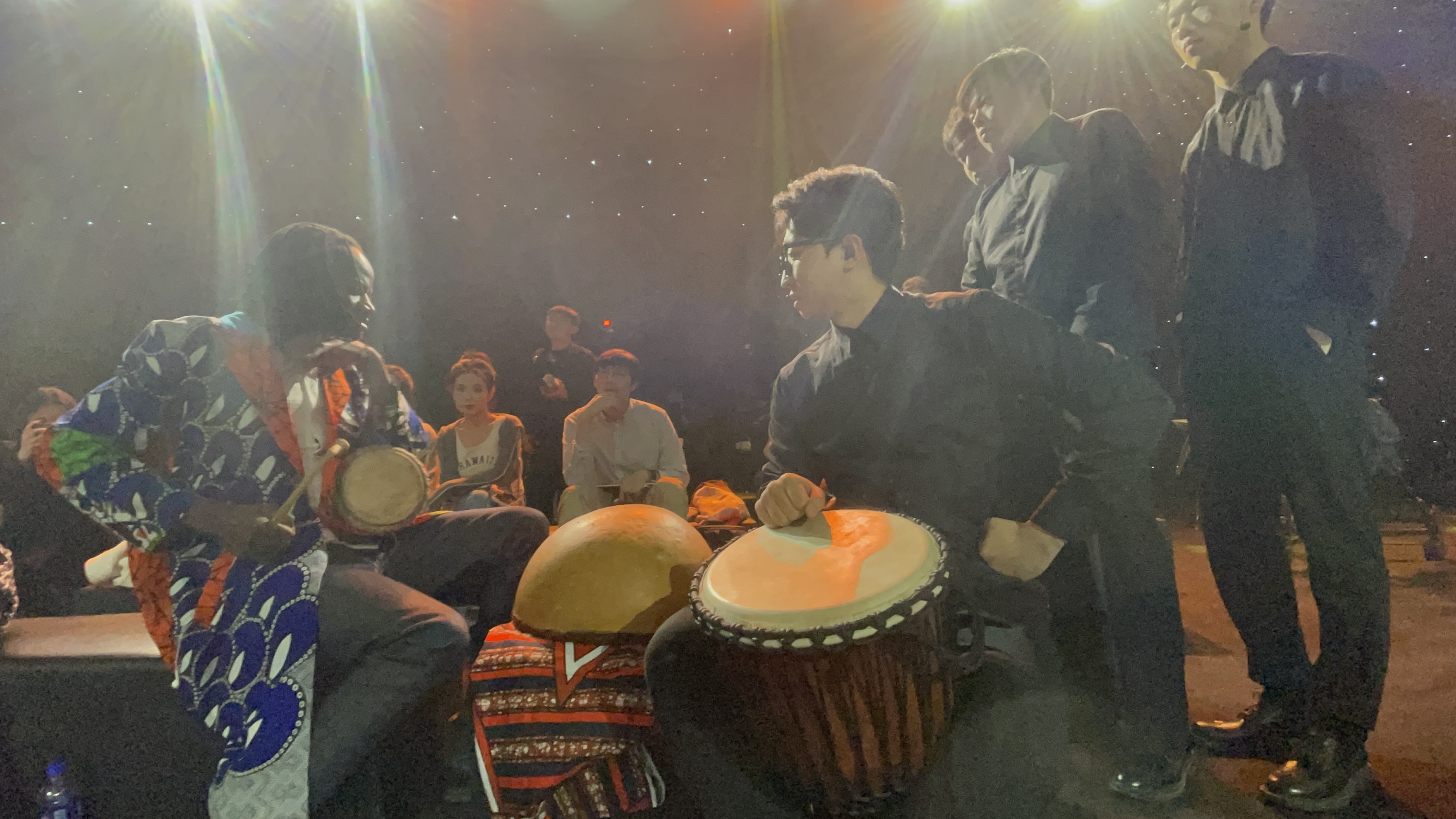 Cameroonian artist Abbe Simon jams with students from the China Conservatory of Music at 