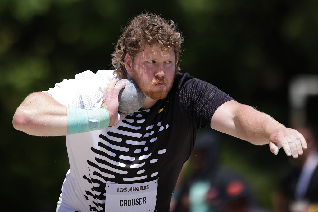 Ryan Crouser of the United States competes in the shot put event during the Los Angeles Grand Prix track and field meeting in Los Angeles, U.S., May 27, 2023. /CFP