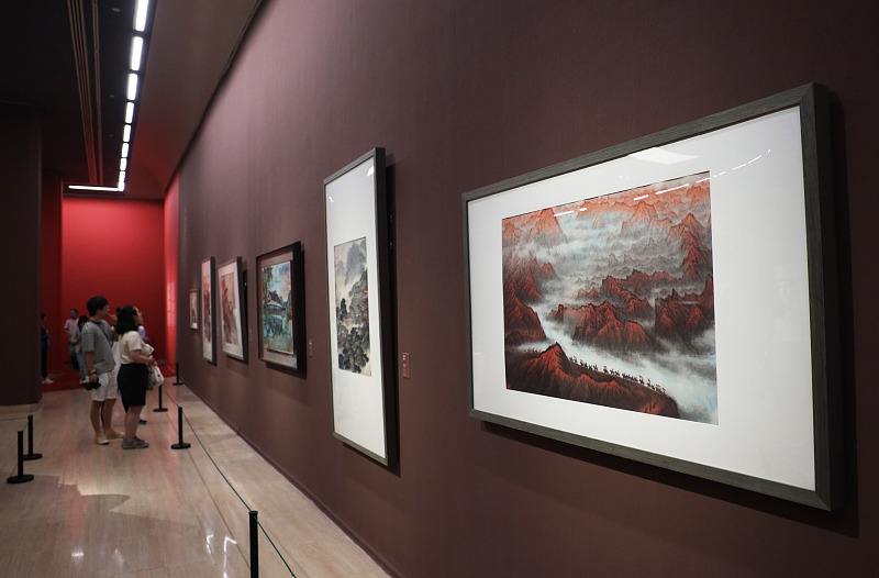 An exhibition marking the 60th founding anniversary of the National Art Museum of China kicks off in Beijing on May 27, 2023. /CFP