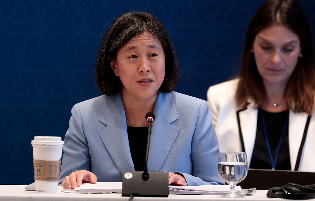 U.S. Trade Representative Katherine Tai speaks at the start of the Indo-Pacific Economic Framework Ministerial meeting in Detroit, Michigan, May 27, 2023. /CFP