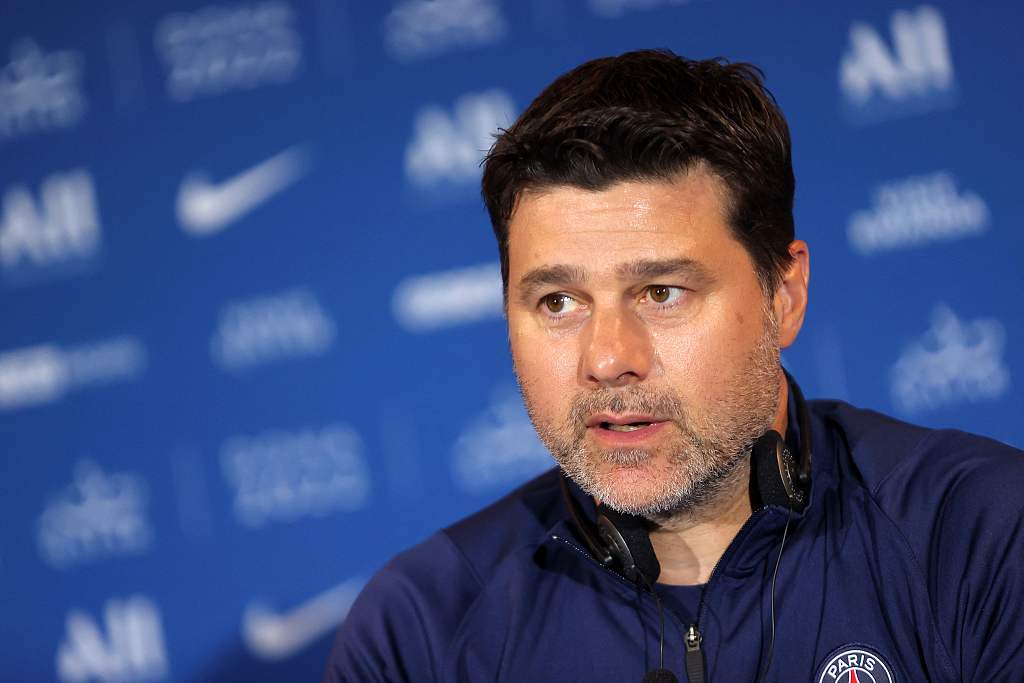 Mauricio Pochettino of Argentina at a press conference during a spring training camp in Doha, Qatar, May 15, 2022. /CFP