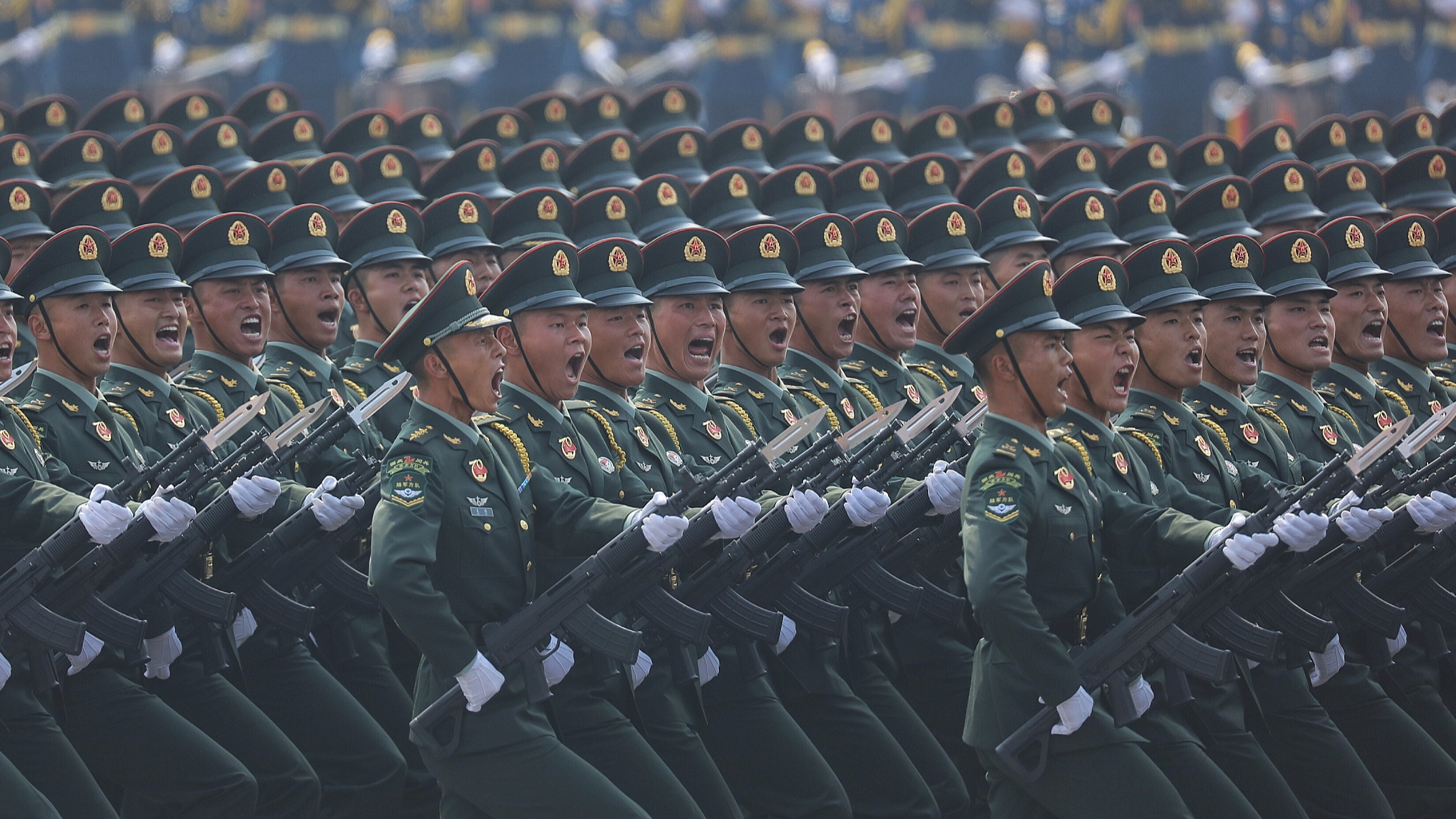 A formation of the Chinese People's Liberation Army during a military parade celebrating the 70th anniversary of the founding of the People's Republic of China in Beijing, China, October 1, 2019. /CFP