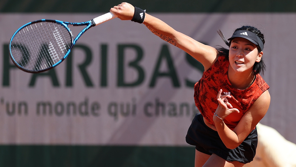 China's Wang Xinyu during the singles first round of the French Open at Roland Garros in Paris, France, May 30, 2023. /CFP