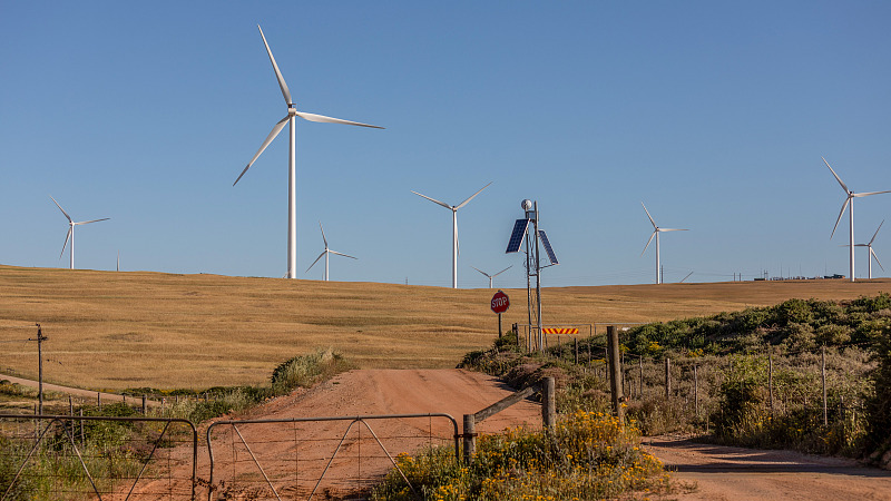 Wind turbines operate at the West Coast One wind farm near Vredenburg, South Africa, October 6, 2021. /CFP
