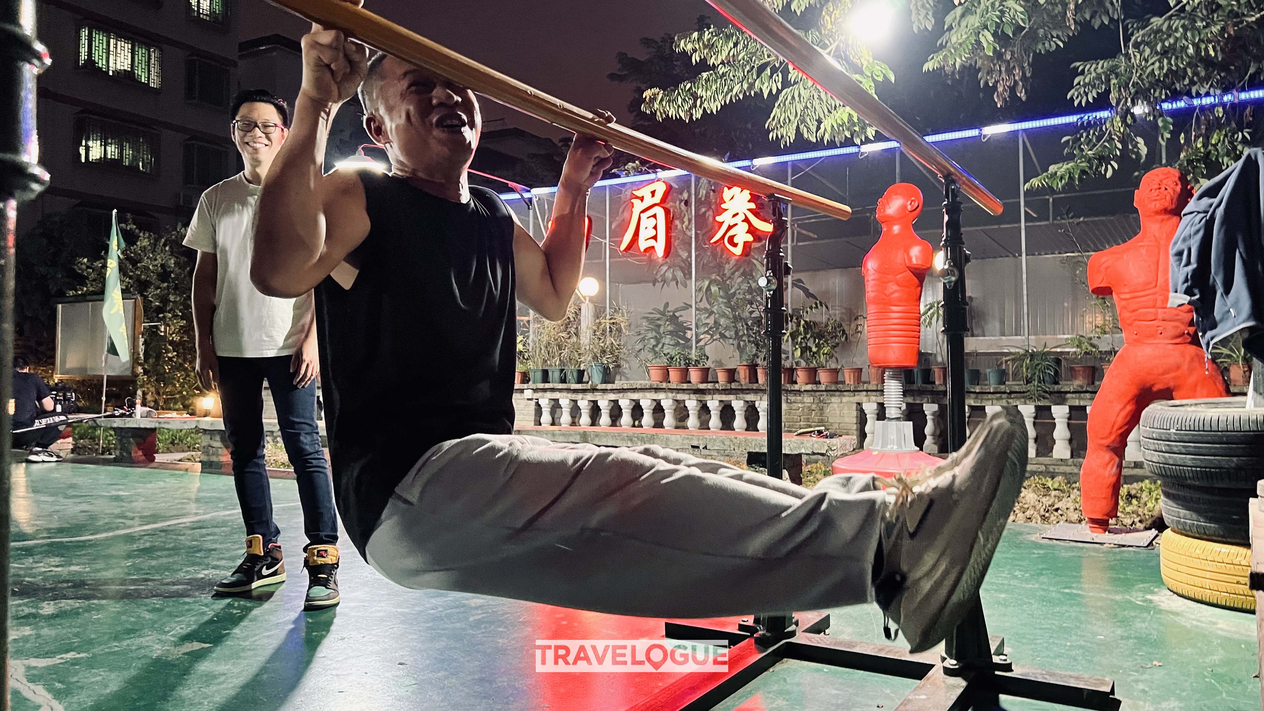 A kung fu enthusiast practices martial arts in Foshan, south China's Guangdong Province. /CGTN