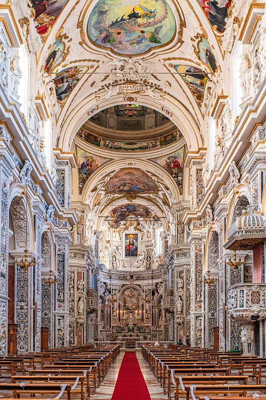 The interior view of Palermo Cathedral in Sicily, Italy. /CFP