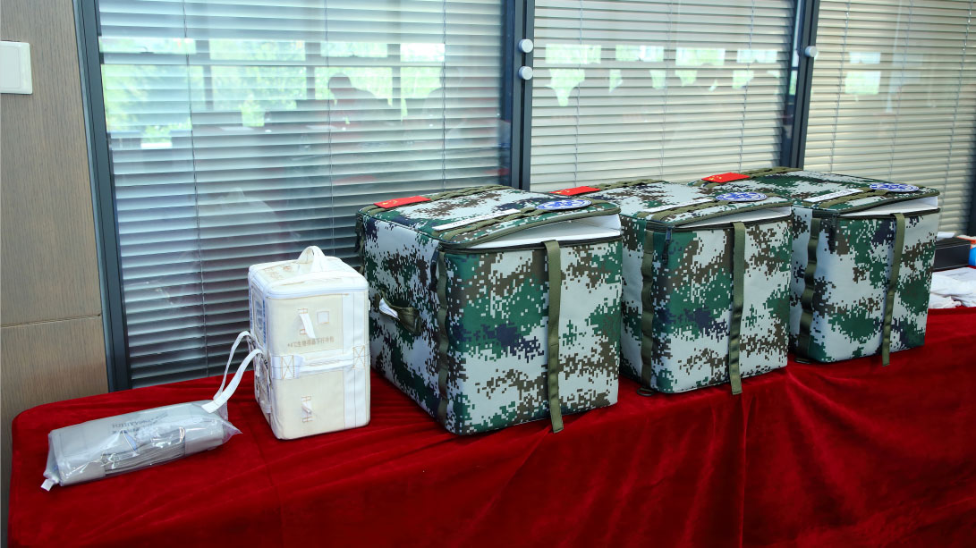 Science experiment samples retrieved from China Space Station are packed for delivery, June 4, 2023. /CMG