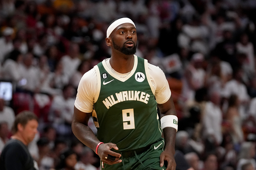 Bobby Portis of the Milwaukee Bucks looks on in Game 3 of the NBA Eastern Conference first-round playoffs against the Miami Heat at the Kaseya Center in Miami, Florida, April 22, 2023. /CFP