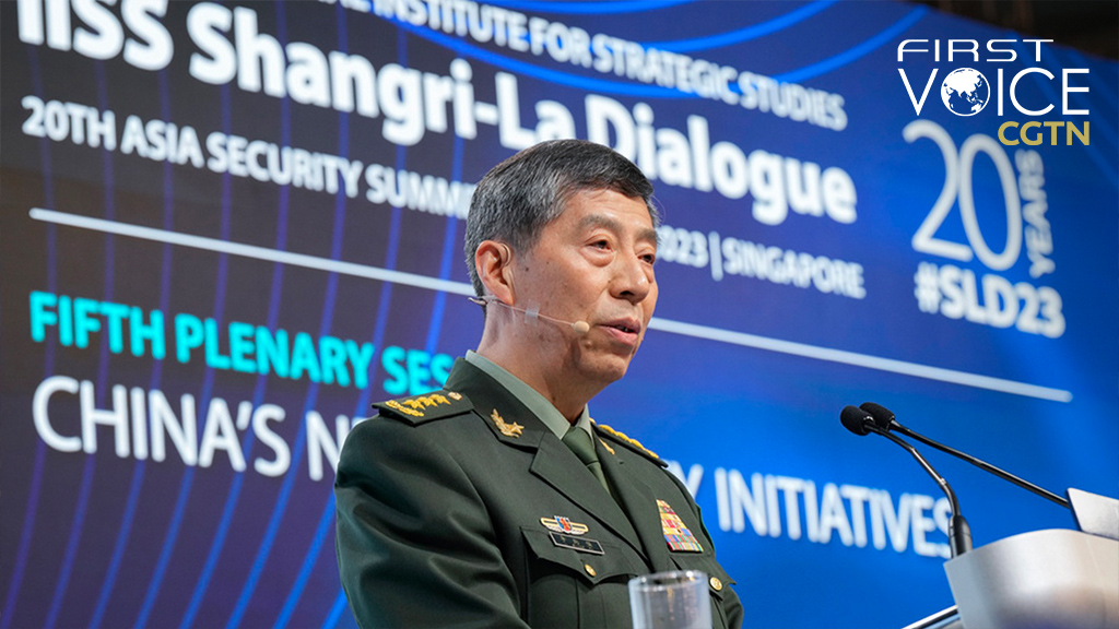 Chinese State Councilor and Defense Minister Li Shangfu delivers a speech during the 20th Shangri-La Dialogue, Singapore, June 4, 2023. /CFP