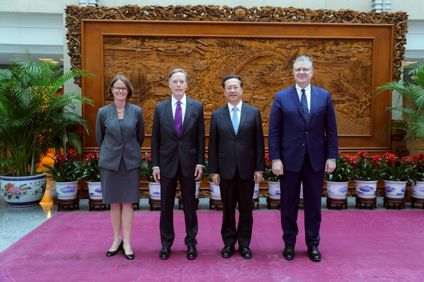 Chinese Vice Foreign Minister Ma Zhaoxu (2nd R) with U.S. Assistant Secretary of State for East Asian and Pacific Affairs Daniel Kritenbrink (R), Sarah Beran (L), White House National Security Council's senior director for China affairs, and Nicholas Burns, U.S. ambassador to China, in Beijing, China, June 5, 2023. /Chinese Foreign Ministry 